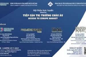 Mời tham gia hội thảo trực tuyến "Tiếp cận thị trường Châu Âu"